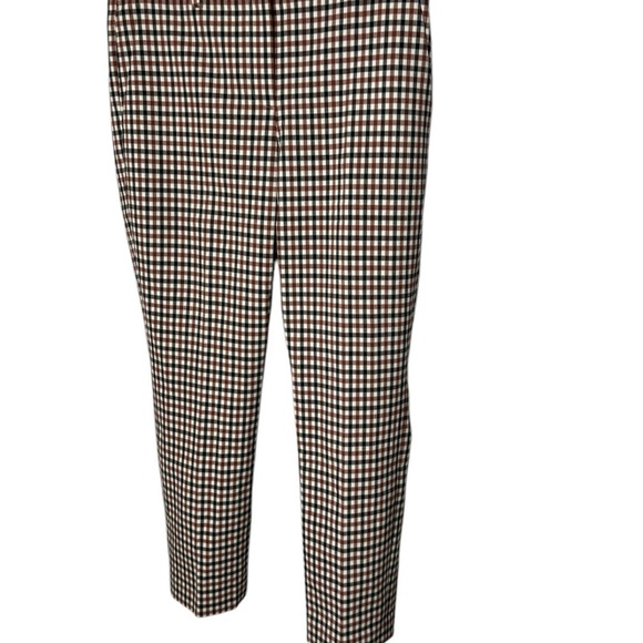 Theory Treeca Pants Rye Portland Checkered Womens Size 2 ankle trousers - Picture 1 of 7